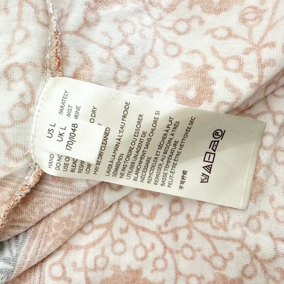 ANTHROPOLOGIE | Viscose Boho Top Blouse Blue Orange White Embroidered | Large - Picture 7 of 7